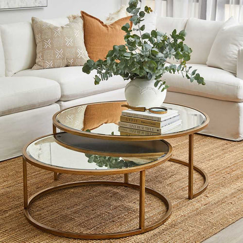 Serene Nesting Coffee Tables - Antique Gold - Coffee Tables - Eleganté
