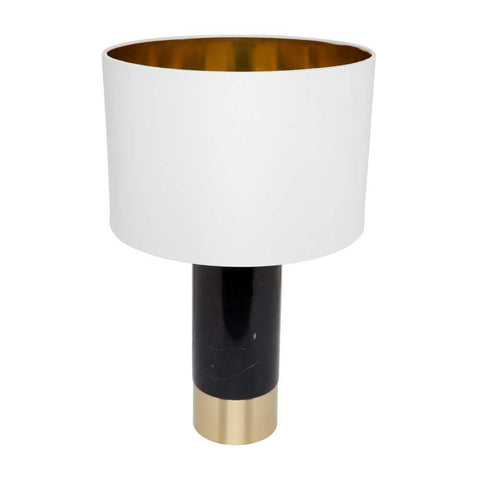 Paola Marble Table Lamp - Black w White Shade - Paola Marble Table Lamp - Black w White Shade - Eleganté