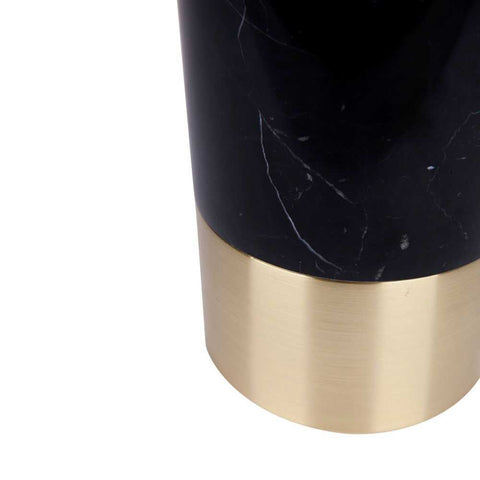 Paola Marble Table Lamp - Black w White Shade - Paola Marble Table Lamp - Black w White Shade - Eleganté
