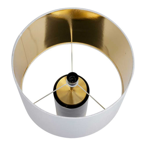 Paola Marble Table Lamp - Black w White Shade - Paola Marble Table Lamp - Black w White Shade - Eleganté