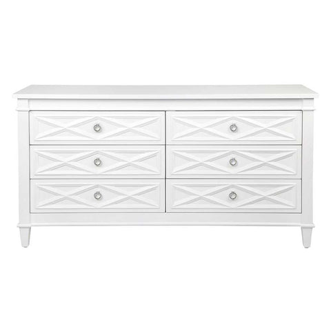 Plantation 6 Drawer Chest - White - Chests of Drawers - Eleganté