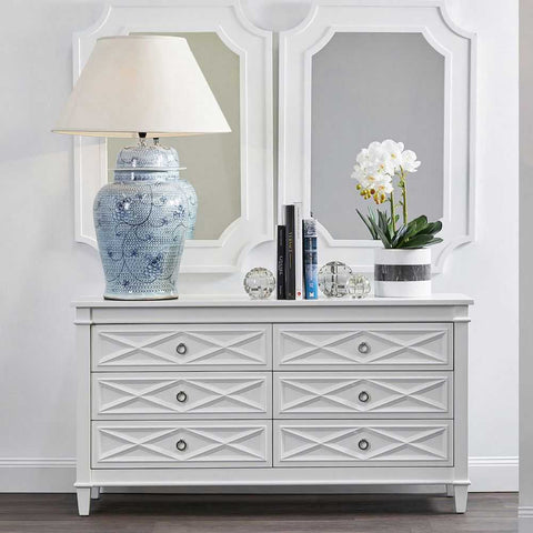 Plantation 6 Drawer Chest - White - Chests of Drawers - Eleganté