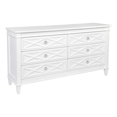 Plantation 6 Drawer Chest - White - Chests of Drawers - Eleganté