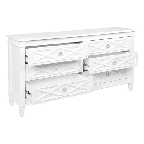 Plantation 6 Drawer Chest - White - Chests of Drawers - Eleganté