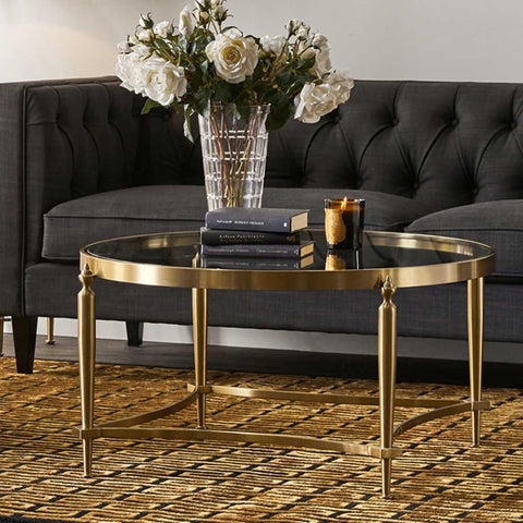 Jak Glass Coffee Table - Gold - Coffee Tables - Eleganté