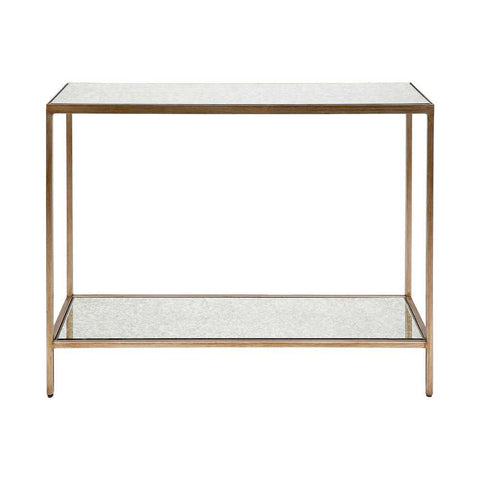 Cocktail Mirrored Console Table - Small Antique Gold - Console Tables - Eleganté