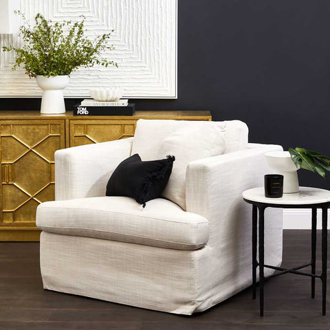 Heston Marble Round Side Table - Black - Side Tables - Eleganté