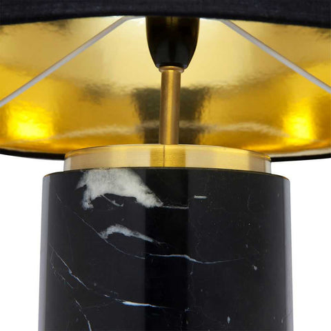 Paola Marble Table Lamp - Black w Black Shade - Paola Marble Table Lamp - Black w Black Shade - Eleganté
