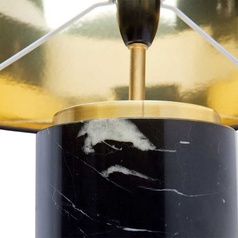 Paola Marble Table Lamp - Black w Black Shade - Paola Marble Table Lamp - Black w Black Shade - Eleganté