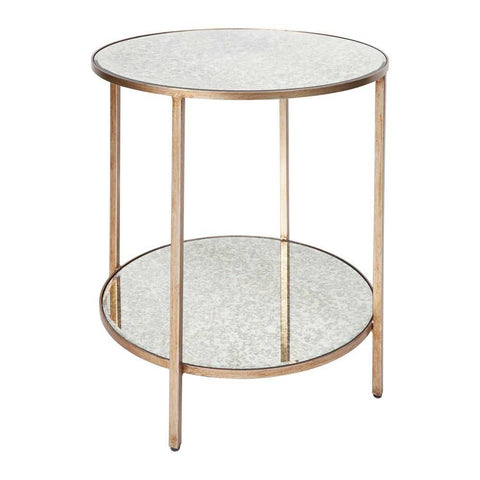 Cocktail Mirrored Side Table - Antique Gold - Side Tables - Eleganté