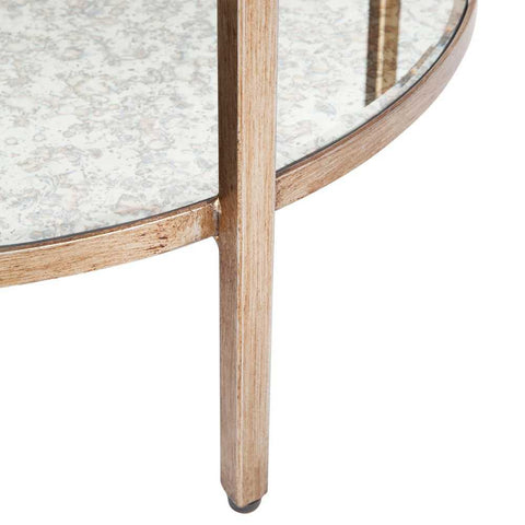 Cocktail Mirrored Side Table - Antique Gold - Side Tables - Eleganté