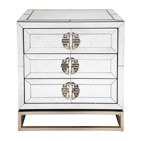 Rochester Mirrored Bedside Table - OUTLET NSW - Rochester Mirrored Bedside Table - OUTLET NSW - Eleganté