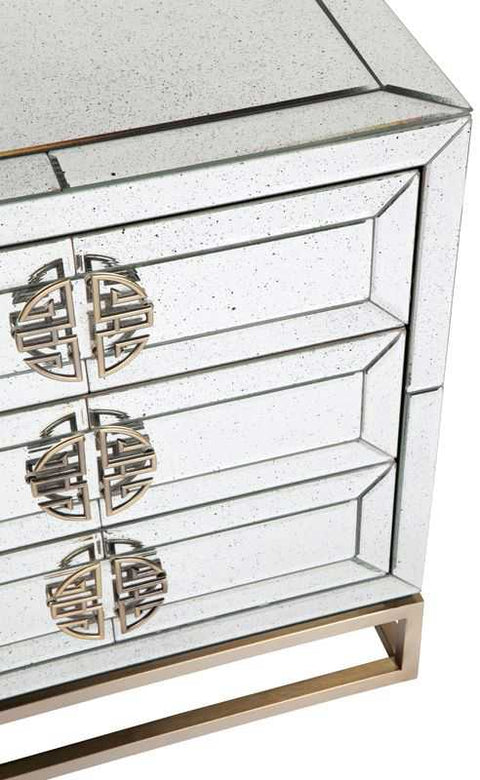 Rochester Mirrored Bedside Table - OUTLET NSW - Rochester Mirrored Bedside Table - OUTLET NSW - Eleganté