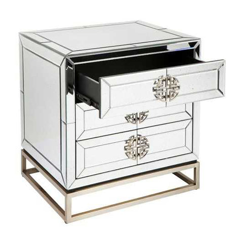 Rochester Mirrored Bedside Table - OUTLET NSW - Rochester Mirrored Bedside Table - OUTLET NSW - Eleganté