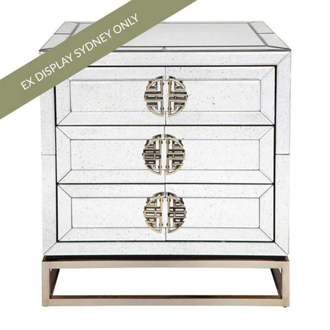 Rochester Mirrored Bedside Table - OUTLET NSW - Rochester Mirrored Bedside Table - OUTLET NSW - Eleganté