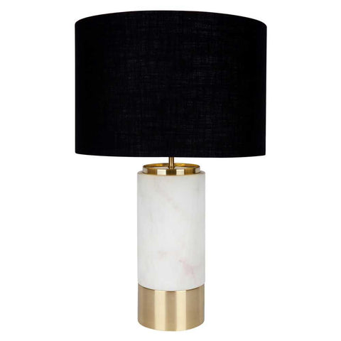 Paola Marble Table Lamp - White w Black Shade - Paola Marble Table Lamp - White w Black Shade - Eleganté