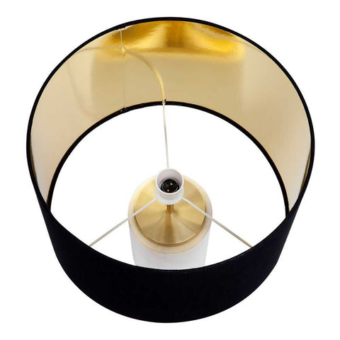 Paola Marble Table Lamp - White w Black Shade - Paola Marble Table Lamp - White w Black Shade - Eleganté