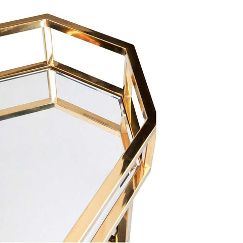 Brooklyn Mirrored Bar Cart - Gold - Brooklyn Mirrored Bar Cart - Gold - Eleganté