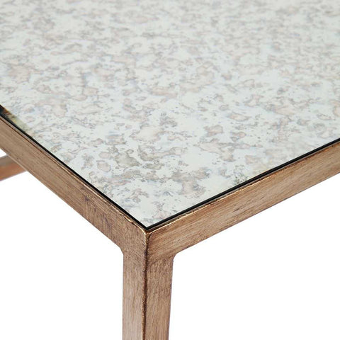Cocktail Mirrored Nesting Coffee Tables - Antique Gold - Coffee Tables - Eleganté