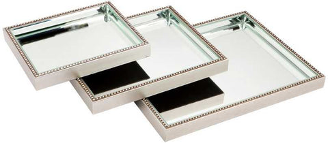 Zeta Mirror Tray - Medium Antique Silver - Trays - Eleganté