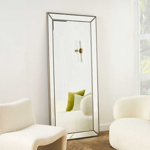 Zeta Floor Mirror - Antique Silver - Floor Mirrors - Eleganté