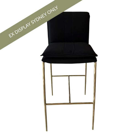 Heston Bar Stool - Black Linen - OUTLET NSW - Heston Bar Stool - Black Linen - OUTLET NSW - Eleganté