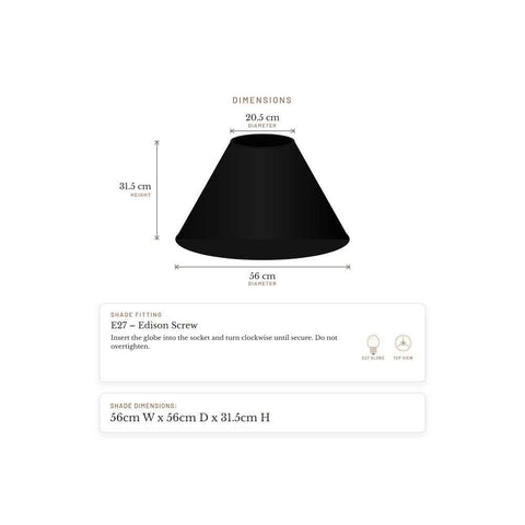 Picasso Table Tapered Shade - Black