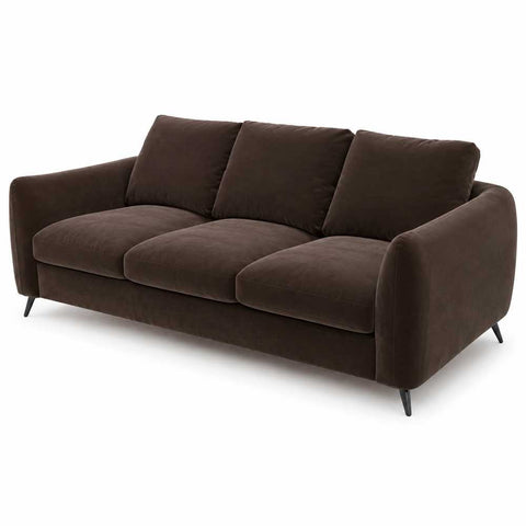 Mosman 3 Seater Sofa - Chocolate Velvet - Mosman 3 Seater Sofa - Chocolate Velvet - Eleganté