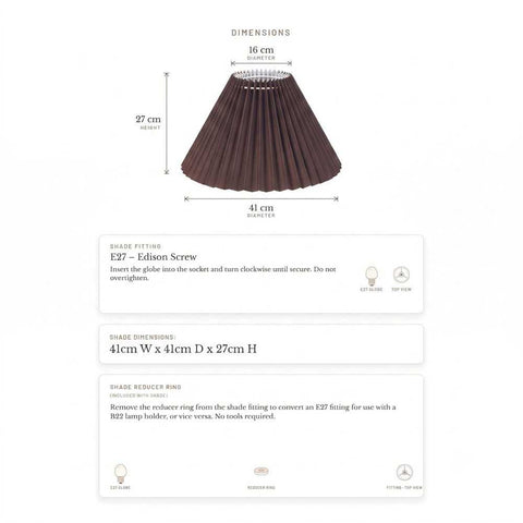 Anya Pleated Empire Shade - Medium Espresso