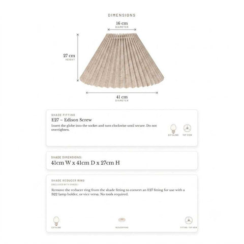 Anya Pleated Empire Shade - Medium Natural