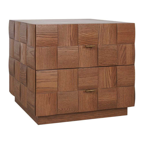 Desmond 57x51cm 2 Drawer Bedside Table - Bedside Tables - Eleganté