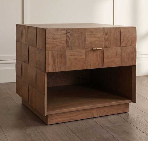 Desmond 57x51cm 1 Drawer Bedside Table - Bedside Tables - Eleganté