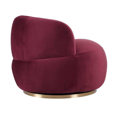 Tubby Swivel Arm Chair - Mulberry Velvet - Occasional Chairs - Eleganté