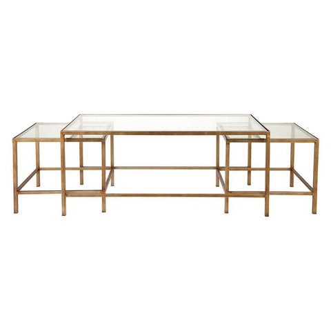 Cocktail Glass Nesting Coffee Table - Antique Gold - Coffee Tables - Eleganté