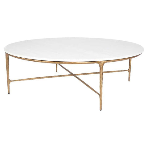 Heston Marble Round Coffee Table - Brass - Coffee Tables - Eleganté