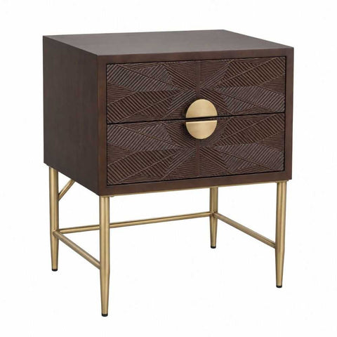 Beatrice 65x65cm Bedside Table - Espresso - OUTLET NSW