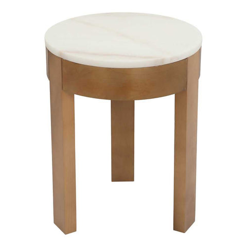 Oliver Marble Side Table - Small Oak