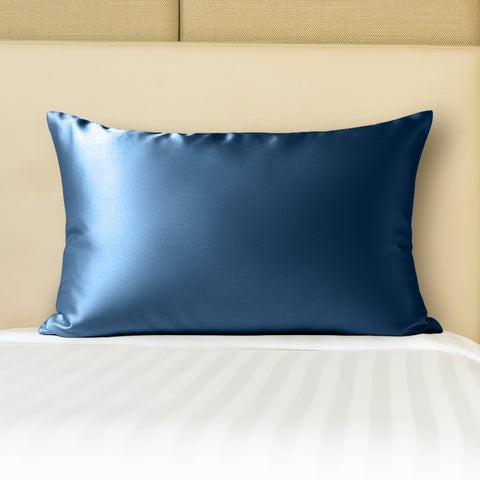 Dark Blue / King 100% 22mm Mulberry Silk Pillowcase - - Eleganté