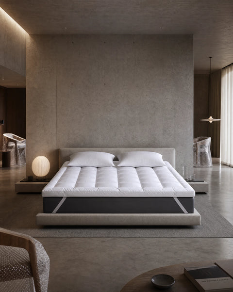 5 Star Hotel Mattress Topper - Feather Filled Cotton Down - Bedding - Eleganté