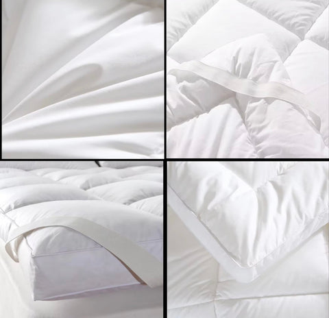 5 Star Hotel Mattress Topper - Feather Filled Cotton Down - Bedding - Eleganté