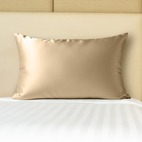 Gold / King 100% 22mm Mulberry Silk Pillowcase - - Eleganté