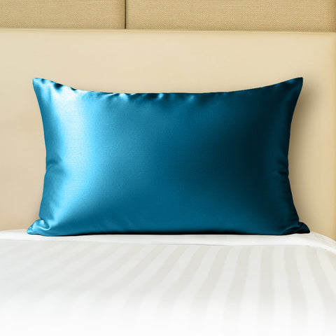 Peacock Blue / King 100% 22mm Mulberry Silk Pillowcase - - Eleganté