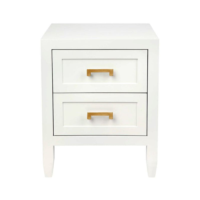  Soloman Bedside Table - Small White - Tables - Eleganté