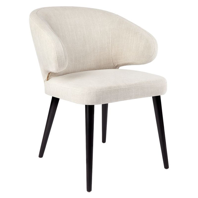  Harlow Black Dining Chair - Natural Linen - Seating - Eleganté