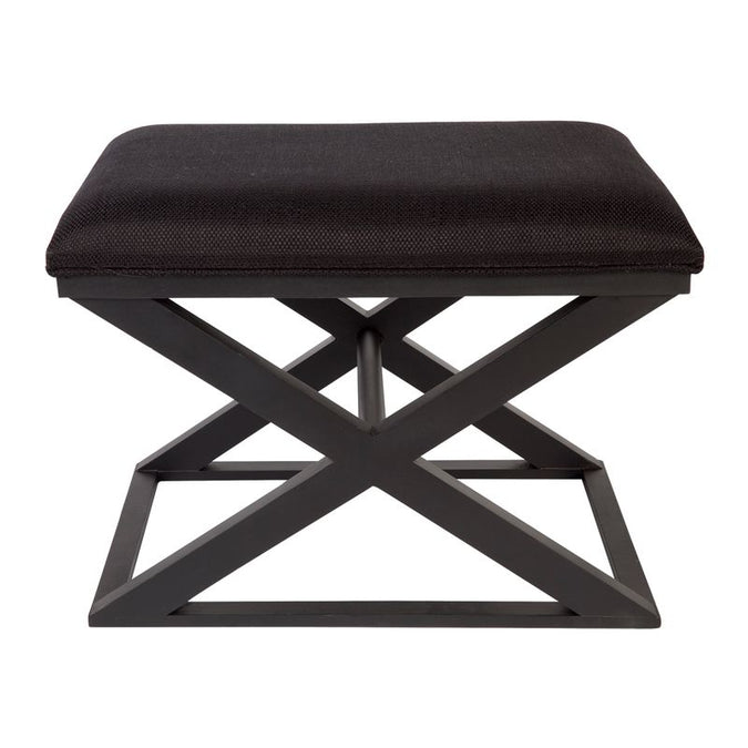  Spencer Black Timber Stool - Black Linen - Seating - Eleganté
