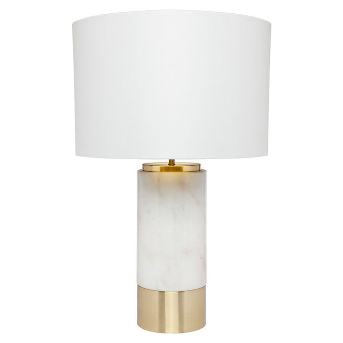  Paola Marble Table Lamp - White w White Shade - Table Lamps - Eleganté