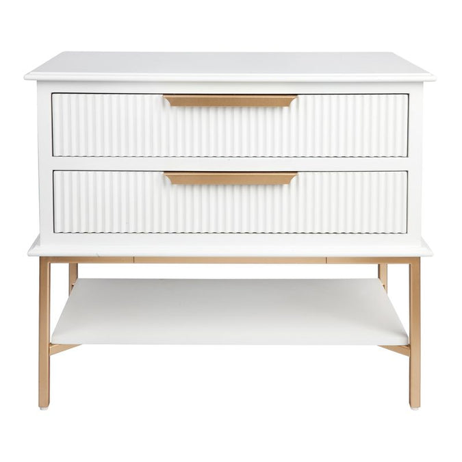  Aimee Bedside Table - Large White - Tables - Eleganté