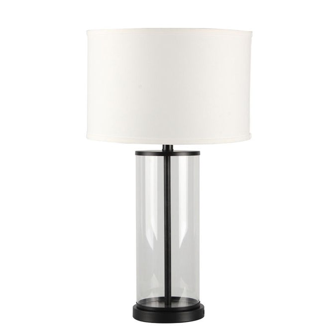  Left Bank Table Lamp - Black w White Shade - Table Lamps - Eleganté