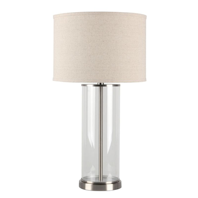  Left Bank Table Lamp - Nickel w Natural Shade - Table Lamps - Eleganté