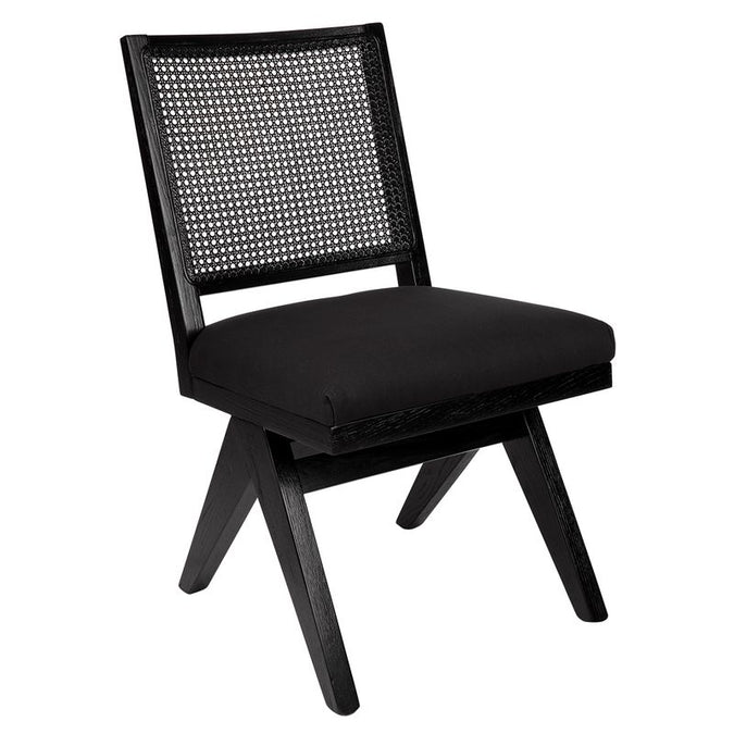  The Imperial Black Rattan Dining Chair - Black Cotton - Seating - Eleganté